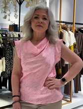 Cowl Neck Print Top - Soft Pink