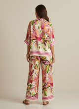 Tropical Print Short Sleeve Shirt - Fuchsia