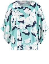 Boxy Top - Blue Aqua Floral Patterned