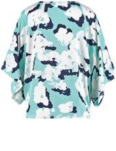 Boxy Top - Blue Aqua Floral Patterned