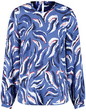 Long-sleeve Blouse - Savoy Blue Patterned