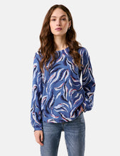 Long-sleeve Blouse - Savoy Blue Patterned