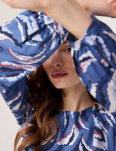 Long-sleeve Blouse - Savoy Blue Patterned
