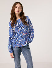 Long-sleeve Blouse - Savoy Blue Patterned