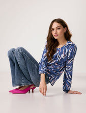 Long-sleeve Blouse - Savoy Blue Patterned
