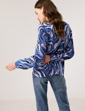 Long-sleeve Blouse - Savoy Blue Patterned