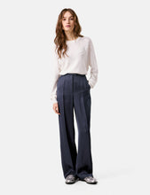 Wide-Leg Trousers - Navy