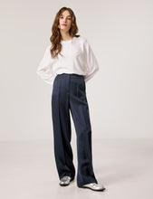 Wide-Leg Trousers - Navy