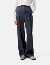 Wide-Leg Trousers - Navy