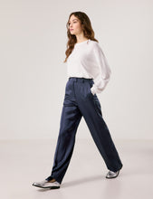 Wide-Leg Trousers - Navy