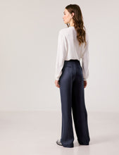 Wide-Leg Trousers - Navy