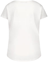 White T-Shirt with Aqua & Bead Floral Print