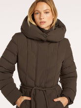 Long Hooded Belted Puffer Coat