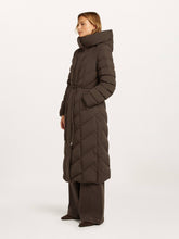Long Hooded Belted Puffer Coat
