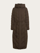 Long Hooded Belted Puffer Coat
