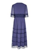 Mollie 2/4 Long Dress - Navy