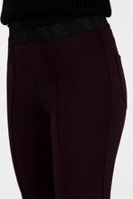 Pull-On Flared Trousers - Burgundy