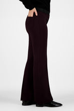 Pull-On Flared Trousers - Burgundy