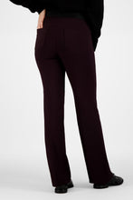 Pull-On Flared Trousers - Burgundy