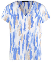 Blouse Shirt with V-neck - Blue