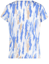 Blouse Shirt with V-neck - Blue