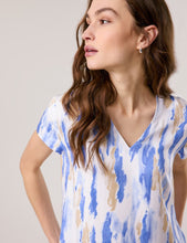 Blouse Shirt with V-neck - Blue