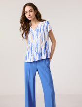 Blouse Shirt with V-neck - Blue