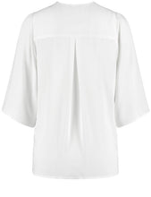 Blouse with Mid-length Sleeves and a V-neckline - Off White
