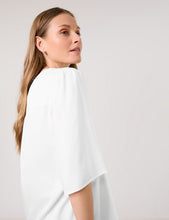 Blouse with Mid-length Sleeves and a V-neckline - Off White