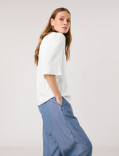 Blouse with Mid-length Sleeves and a V-neckline - Off White