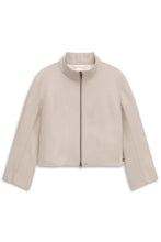 Light Beige Cropped Zip Jacket
