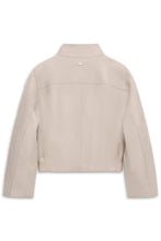 Light Beige Cropped Zip Jacket