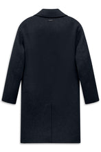 Navy Wool Blend Tailored Coat