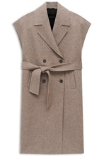 Taupe Belted Longline Gilet