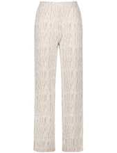 Comfortable Slip-on Trousers with Jacquard Pattern - Taupe