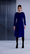 Royal Blue Gathered Midi Dress