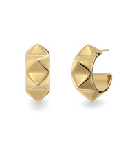 Peak Rivet Creoles Earrings -  Gold