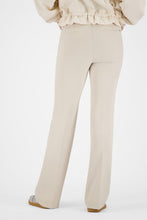Flared Trousers with Stretch Waistband - Beige