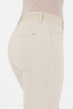Flared Trousers with Stretch Waistband - Beige