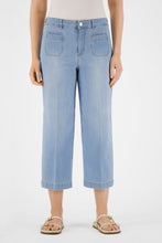 Cropped Wide Leg Denim Trousers