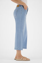 Cropped Wide Leg Denim Trousers