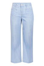 Cropped Wide Leg Denim Trousers