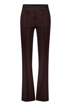 Pull-On Flared Trousers - Burgundy