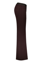 Pull-On Flared Trousers - Burgundy