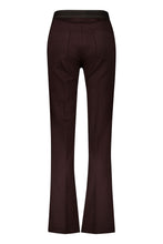 Pull-On Flared Trousers - Burgundy
