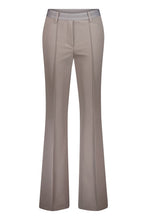 Flared Trousers with Stretch Waistband - Taupe