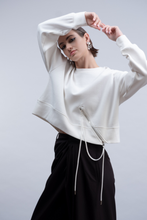 Ivory Zip Detail Sweatshirt