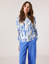 Jumper with an Openwork Pattern - Regatta Blue Patterned