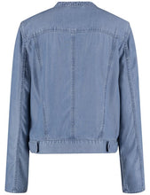 Lightweight Bomber Jacket in a Denim Look - Mid Blue