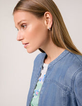Lightweight Bomber Jacket in a Denim Look - Mid Blue